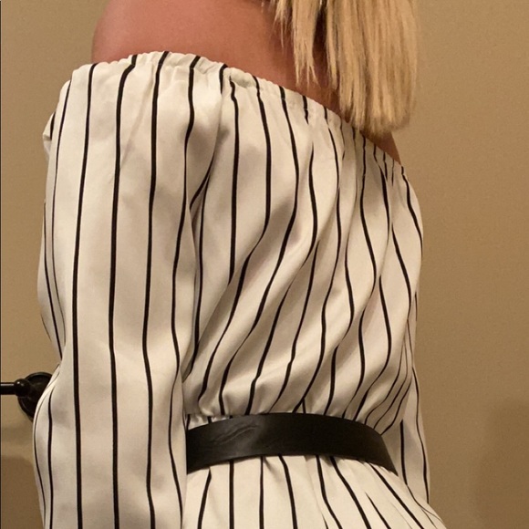 Black and white striped romper - Picture 2 of 4
